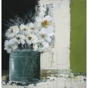 Still Life with Pot of White Flowers