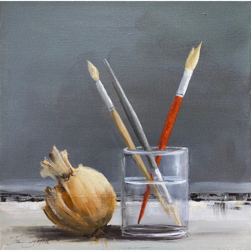 Still life with Waterpot, acrylic on canvas, 30 x 30 cm