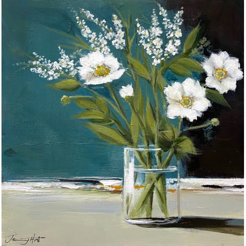 Summer flowers, acrylic on panel, 30 x 30cm