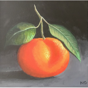 Solo Tangerine, acrylic on canvas, 20 x 20cm