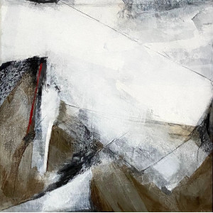 Edge, acrylic, gesso and graphite on board, 15 x 15cm	