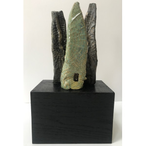 Three Stones, H: 29cm inc. wooden base
