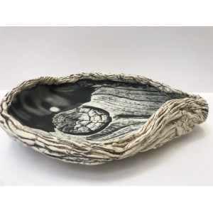 Oyster Shell, ceramic bowl, D: 27cm