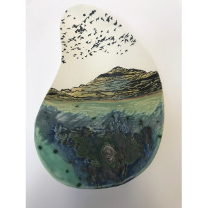 Seascape Bowl (green), glazed ceramic, D: 24.5cm