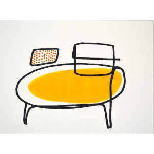 Yellow Table with iPad