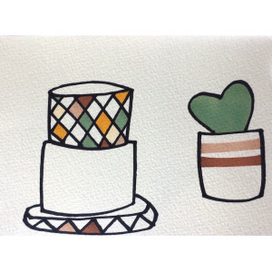 Stacking Cups, pen on paper, 14x18.8cm