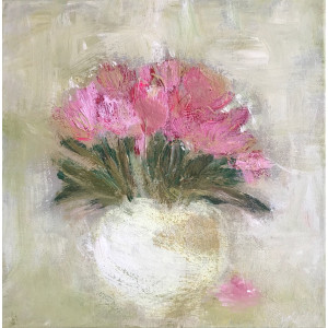 Tulips, acrylic on canvas, 30 x 30cm